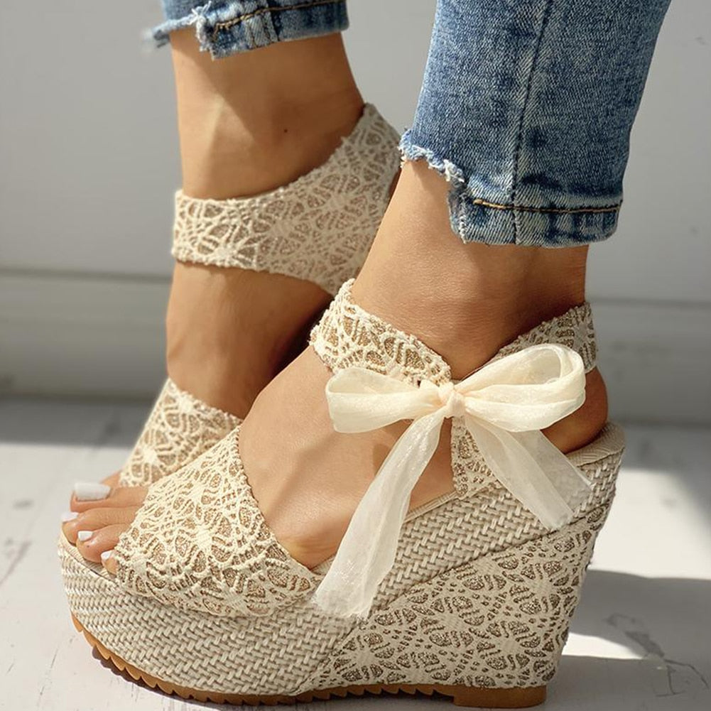 Wedge heel Lace-Up Sandals