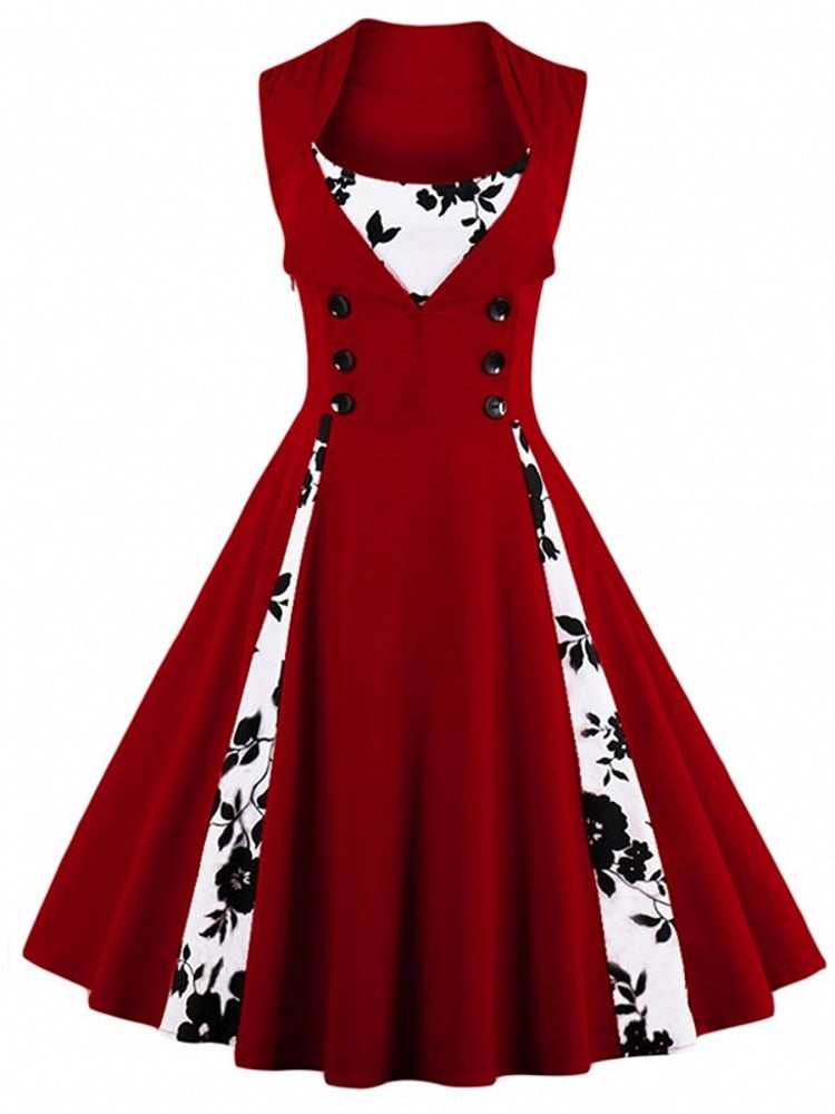 Rockabilly Swing Sleeveless Pin Up Dresses