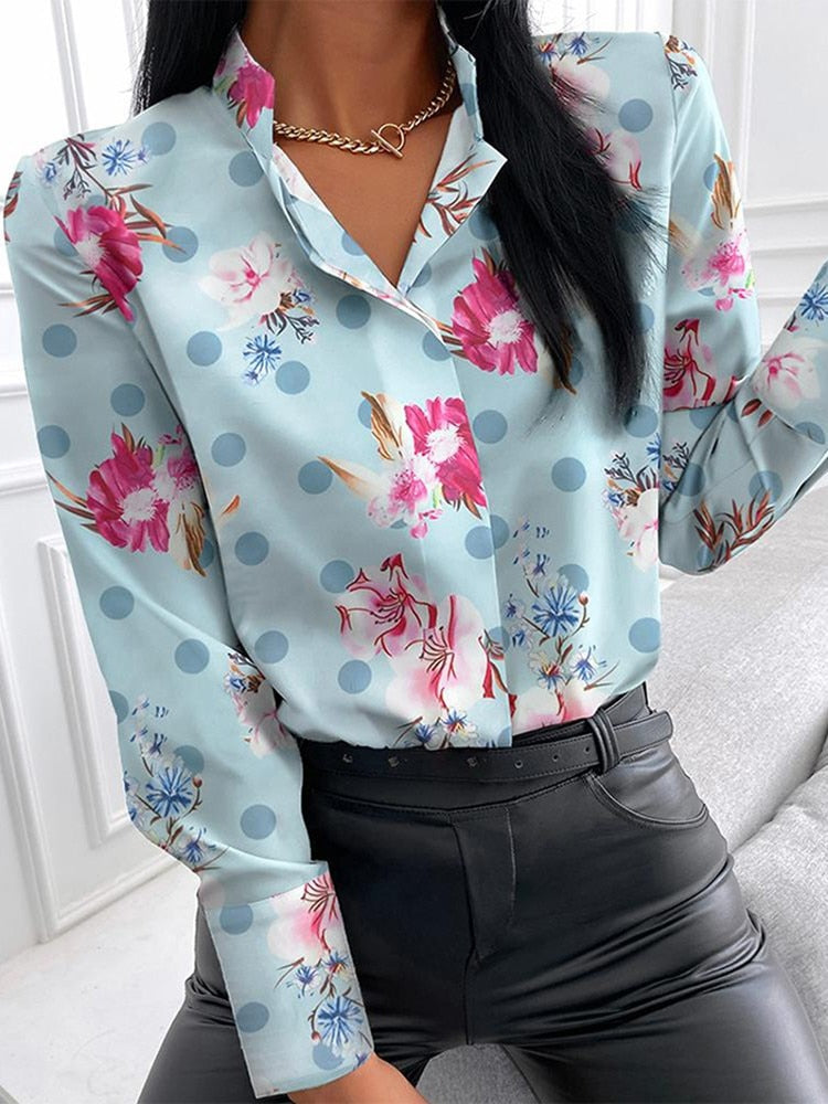 Floral Print OL Blouses