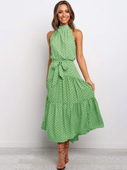 Strapless Long Polka Dot Sundress Dresses