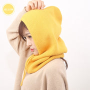 Unisex Knitted Cashmere Hooded Hat