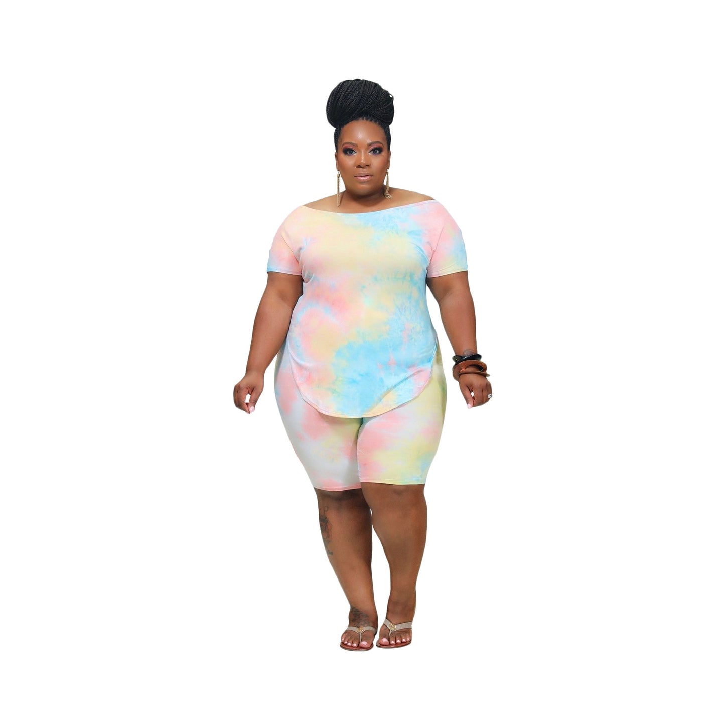 Two Piece Short Sleeve Tie Dye Sets