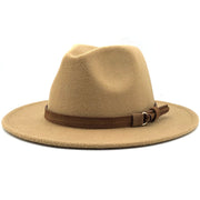 Unisex Kids & Parents Wide Brim Leather Ribbon Fedora