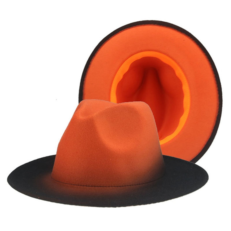 Men Gradient Color Luxury Fedoras