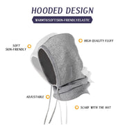 Unisex Knitted Cashmere Hooded Hat