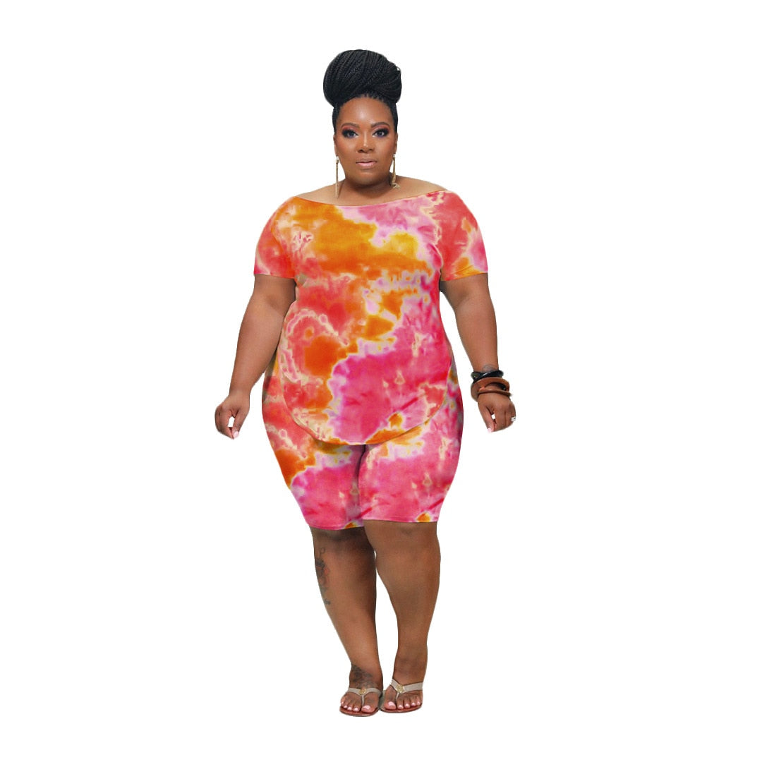 Two Piece Short Sleeve Tie Dye Sets