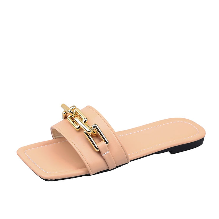 Square Chain Head Flip Flops