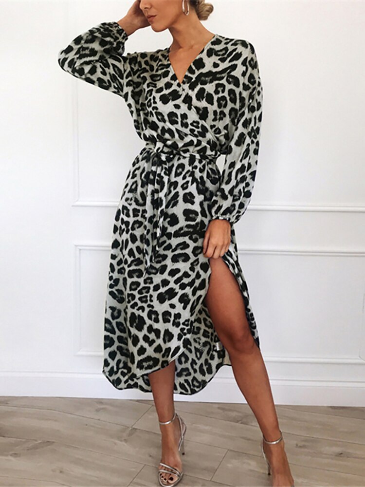 Vintage  Long Leopard Dress