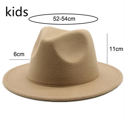 52cm Kids Casual Fedoras & Parents Unisex