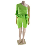 Solid Color 3 Different Style Blouses & Short Sets