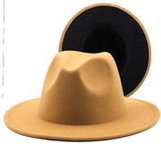 Vintage Unisex Wide Brim Wool Felt Fedora