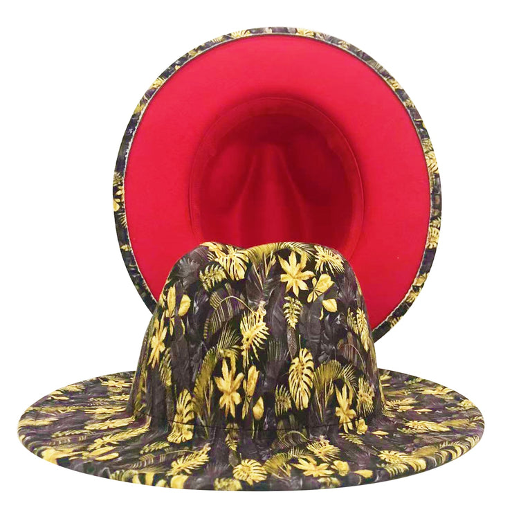 Four Seasons Unisex Inner Leopard Fedoras