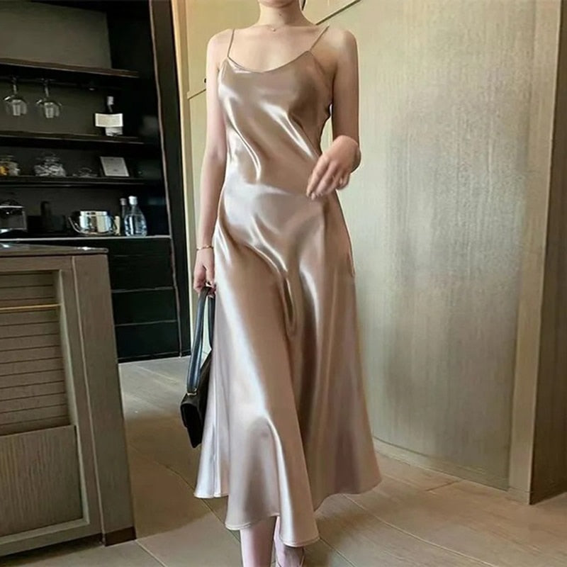 Satin Spaghetti Strap Dresses