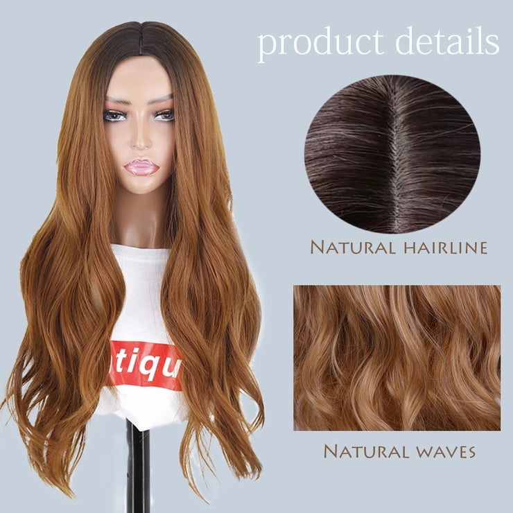 FEELSI Synthetic Pure Long Water Wave Halloween Wig