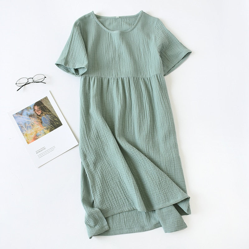 100% Cotton Crepe Sleeved Nightgowns